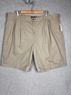 Pantalones Cortos Perry Ellis America Para Hombre 44 Beige Algodón Plisado Chino Nuevos con Etiquetas 37763 Foto 1 de 4