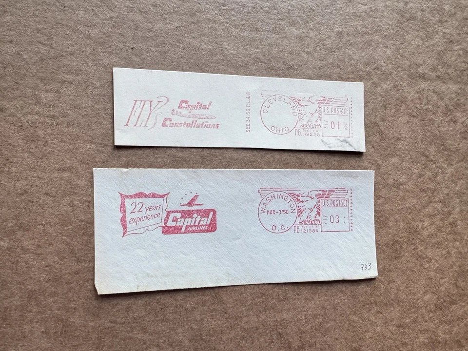 Medidor de línea aérea de EE. UU. pieza cortada (333) + Fly Capital Airlines Constellation X2 de los años 50 Foto 1 de 1