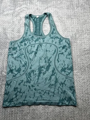 Camiseta sin mangas Lululemon para mujer talla 10 azul Swiftly Tech patrón camuflaje entrenamiento yoga Foto 1 de 4