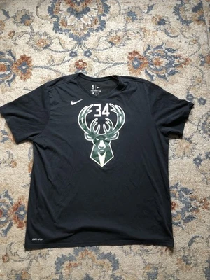 Milwaukee Bucks Shirt Mens 2XL NBA Basketball Nike Dri Fit Antetokounmpo 34 - Image 1 of 4