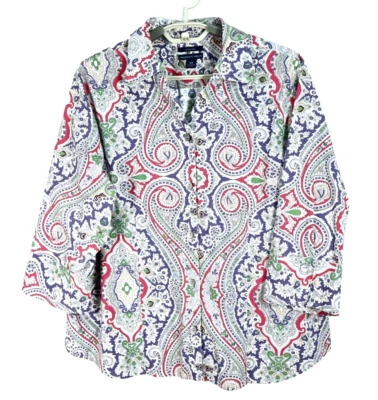 Blusa Mujer WESTBOUND WOMAN Algodón Manga 3/4 Paisley Multicolor Talla 16W Foto 1 de 4