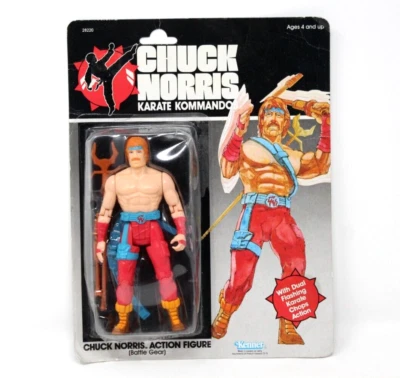 Figura de acción Kenner Chuck Norris Karate Kommandos Battle Gear de colección sin usar, en caja 1986 Foto 1 de 4