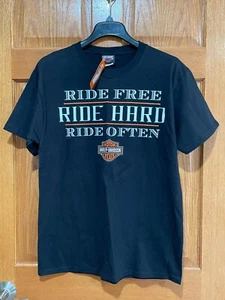 Camiseta negra manga corta Harley-Davidson para hombre M Alexandria-Raymond MN nueva con etiquetas - Imagen 1 de 5