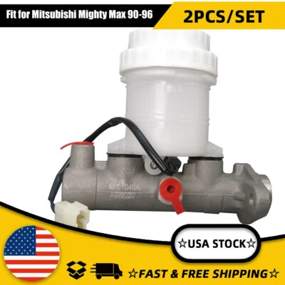 2 Brake Master Cylinder Replacement Fit for 90-96 Mitsubishi Mighty Max 13-2464 Foto 1 de 4