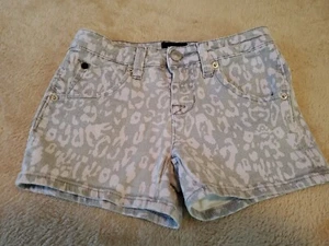 HUDSON Jeans Shorts Girls size 12 Hampton Print Animal Gray Lavender Denim - Picture 1 of 5