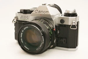 Canon AE-1 Program Silver SLR Film Camera NFD New FD 50mm f1.4 From JAPAN #a025 - Picture 1 of 18