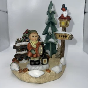 Goebel Winter Scape With Holiday Tambourine Figurine - Picture 1 of 7