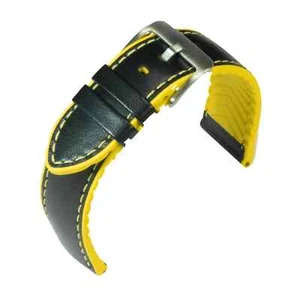Watch Strap Hybrid Canvas, Silicone Yellow by Eulit/EUTec - 20, 22, 24 mm - Picture 1 of 1