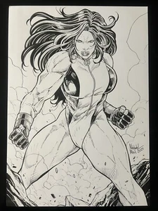 She-Hulk (12"x17") Original Art By Natanael Maia - Ed Benes Studio - Picture 1 of 1