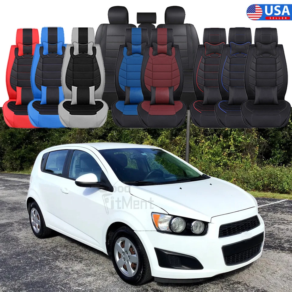 Juego completo de funda de asiento de coche de cuero 5 asientos protector de cojín para Chevrolet Sonic Cruze Foto 1 de 4