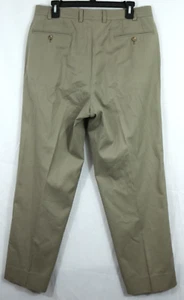 Hiltl Napa Size 34 Tan Khaki Dress Slacks Cotton Stretch Blend Flat Front 34x30 - Picture 1 of 6