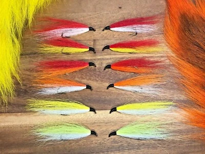 6 Original RUSSIAN RIVER COHO Salmon Flies - 5X Strong MUSTAD HOOKS!
