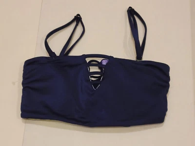 Bikini bandeau reversible de 4 vías maaji medianoche jardín hiedra pequeña parte superior mediana inferior Foto 1 de 4