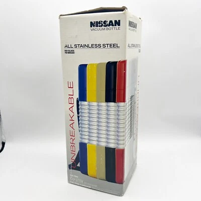 Botella de acero inoxidable al vacío irrompible Nissan de 0,9 litros HSE-900 blanca alta C Foto 1 de 4