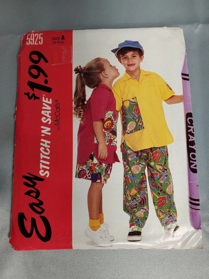 Vintage McCall's Stitch 'N Save Pattern 5925 Childs Shirt Pants Size 3 4 5 UNCUT - Image 1 of 3