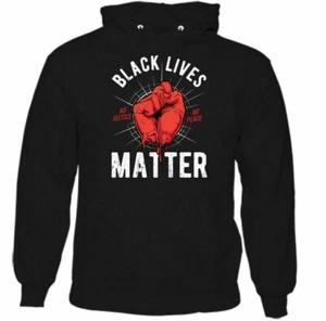 Black Lives Matter Mens Political Hoodie Panther Anti Racism Peace Love Top - Picture 1 of 18