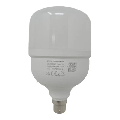 28W Bulb Globe LED B22 T Shape High Lumen Bright White 6500K Large Light Bulb - Image 1 of 4