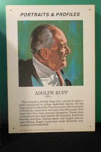 1970 Portraits & Profiles RARE Display Card Adolph Rupp University Kentucky - Bild 1 von 4