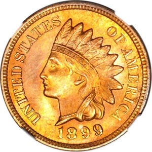 1899 1C Indian Cent NGC MS66RD (PHOTO SEAL) - Picture 1 of 3