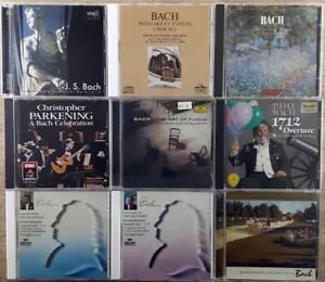 Bach CD lot x 9 20 BIT Brandenburg Concertos Nos. 4 & 5 & 6 1712 Overture - Imagen 1 de 3