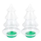 2Pcs Candy Jars Christmas Tree Shaped Plastic Cookie Jars With Lids Lovely8002