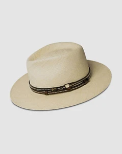 $185 Bailey Men's Beige Morden Panama Straw Fedora Hat XL - Picture 1 of 6