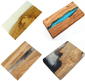 1 x Tablas de servir rectangulares de madera de oliva y resina ecológicas embutidos Higoshi - Imagen 1 de 19