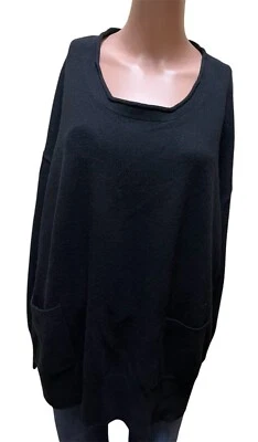 DKNY PURE WOOL/ CASHMERE SWEATER SCOOP NECK WOMEN LONG SLEEVE BLACK COLOR SIZE M - Image 1 of 4