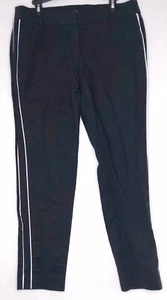 Willi Smith Womens Chino Pants Size 12 Stretch Skinny Leg Black White Stripes - Picture 1 of 5