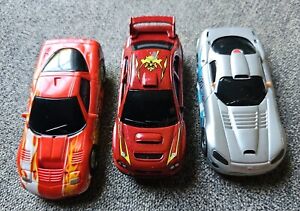 Lot Of Carrera Go! Challenge Slot Cars Fire Red Tested C5-R Silver