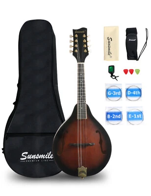 Instrumento Mandolina Acústica Estilo A 8 Cuerdas con Parte Superior de Abeto Arqueado F Agujero Cuerpo Foto 1 de 4