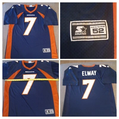 Camiseta de fútbol americano vintage de los Denver Broncos Starter John Elway #7 NFL para hombre talla 52 XL Foto 1 de 4