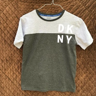 CAMISETA DKNY NIÑOS Talla L (14-16) TEE GRIS NEGRO Mezcla Algodón Foto 1 de 4