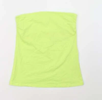 Peacocks Womens Green Cotton Blend Basic Tank Size 10 Off the Shoulder - Image 1 of 4