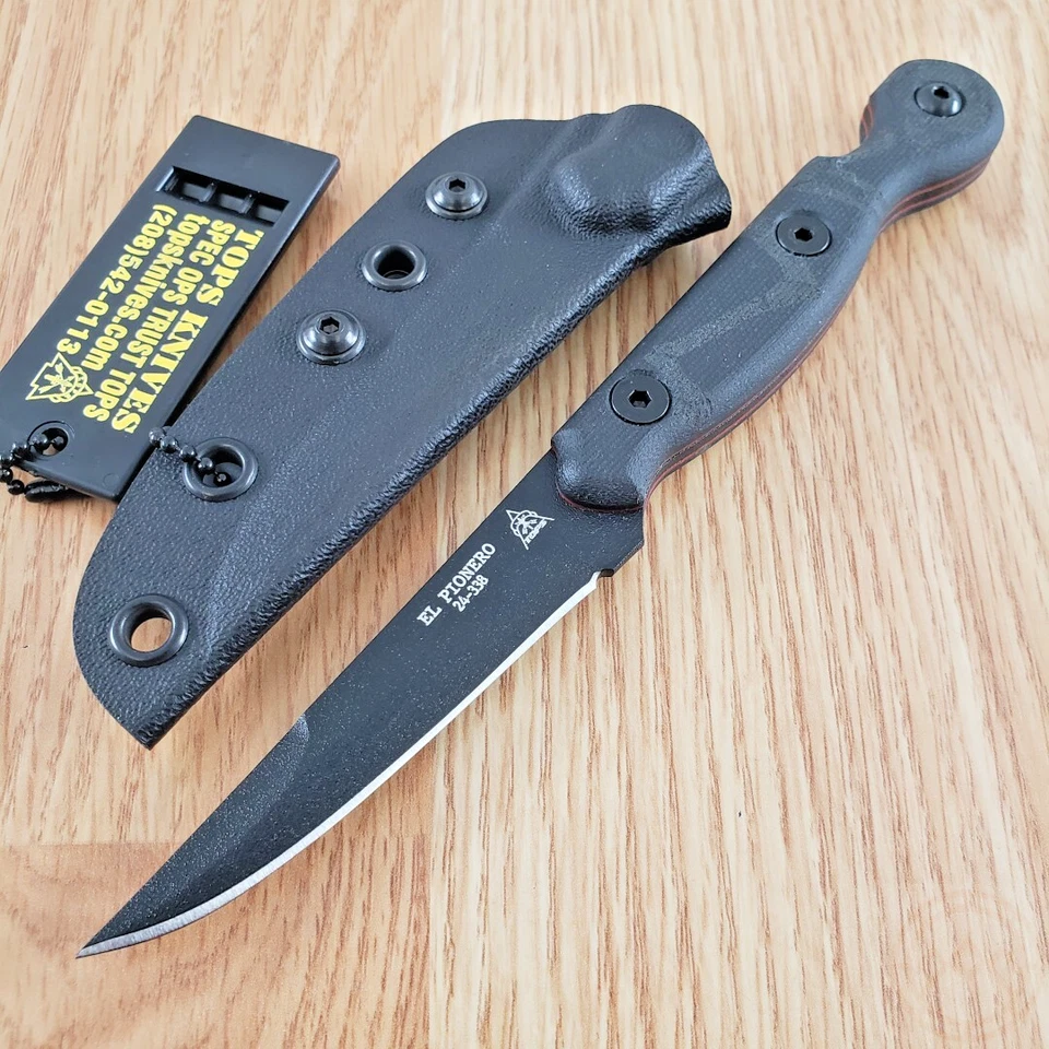 TOPS Knives Al Mar Mini Sere Operator Black G10 Spear PT Fixed Knife 9" AMAR01