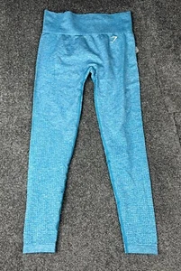 Gymshark Energy Seamless Leggings Womens Medium Blue High Waisted Tight Ladies - Picture 1 of 13