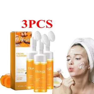 3PCS Turmeric Cleanser Brightening Foaming Face Wash- Turmeric Kojic Acid - Picture 1 of 14