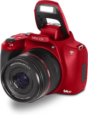 Minolta 64MP/ 4K Ultra HD Digital Camera with 10x Optical Zoom (Red) - Image 1 of 4
