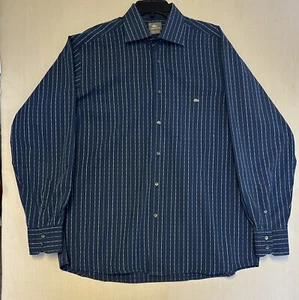 Lacoste Button Down Herren Hemd Gr. 44 blau gestreift Langarm Logo - Bild 1 von 8