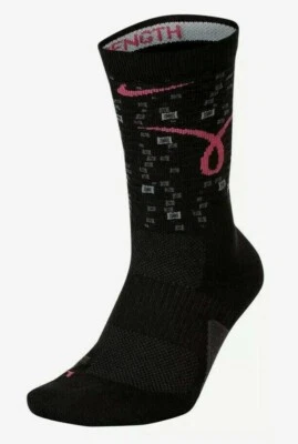 Nike Breast Cancer Awareness Kay Yow Crew Elite Socks SX7861-010 - Image 1 of 3