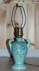 Vintage Stangl Pottery Turquoise Glaze Vase Table Lamp Art Pottery Boudoir Light