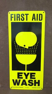 First Aid "Eye Wash" Station  Sign ~ 8 1/4in x 18 1/4in Plastic Plexiglass  S24 - Picture 1 of 3