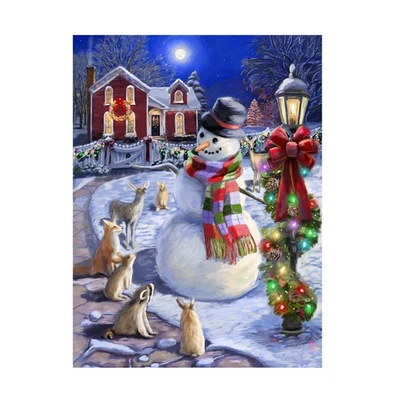 Trademark Fine Art ' Christmas Eve Snowman ' Canvas Art by Marie August Anderson - Image 1 of 4