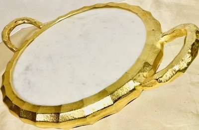 Lujosa Bandeja para Servir Bebidas Comida Flores Mesa de Centro Decoración Foto 1 de 4