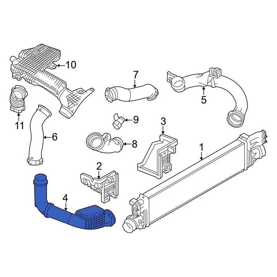 For Nissan Altima 2019-2024 Nissan 144606CB0B Front Right Intercooler Pipe - Image 1 of 1