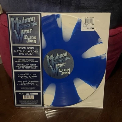 Madman Across the Water Elton John • NEW/SEALED Blue White Propeller Vinyl - Image 1 of 2