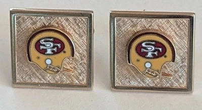 Par de gemelos esmaltados San Francisco Forty Niners años 60 - 49ers Foto 1 de 3