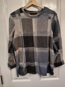TOP JERSEY A CUADROS GRIS AZUL M&S - UK Talla 16 - Imagen 1 de 1