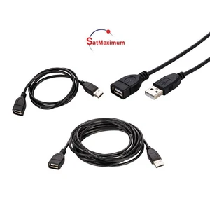 USB 2.0 Extension Cable Black AM to AF Super Speed EXT Cord 3-15ft Multi-Pk LOT - Picture 1 of 13