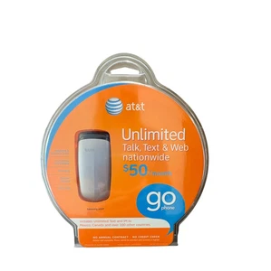 Vintage AT&T Samsung a107 Flip Cell Phone Unlimited Go Phone New Open Package - Picture 1 of 7